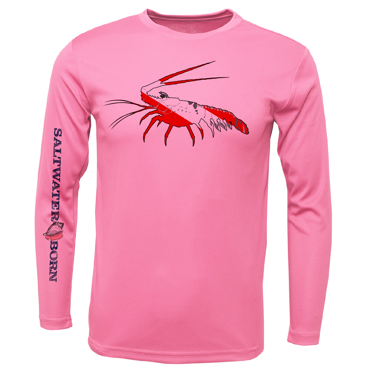 Key West, FL Spiny Lobster Diver Men's Long Sleeve UPF 50+ Dry-Fit Shirt