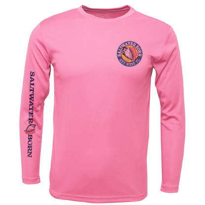 Key West, FL Turtle Men's Long Sleeve UPF 50+ Dry-Fit Shirt