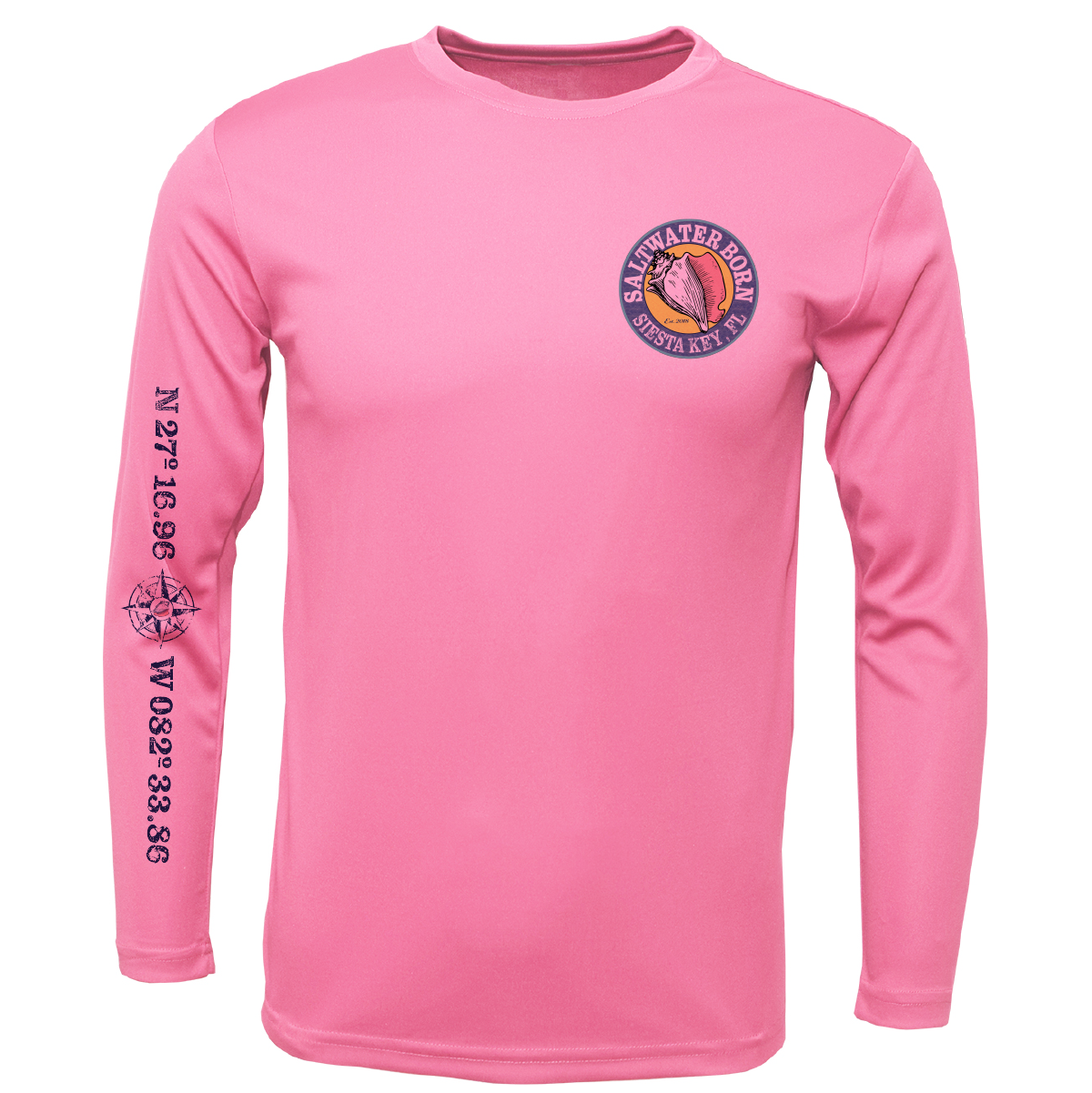 Siesta Key, FL Marlin Men's Long Sleeve UPF 50+ Dry-Fit Shirt