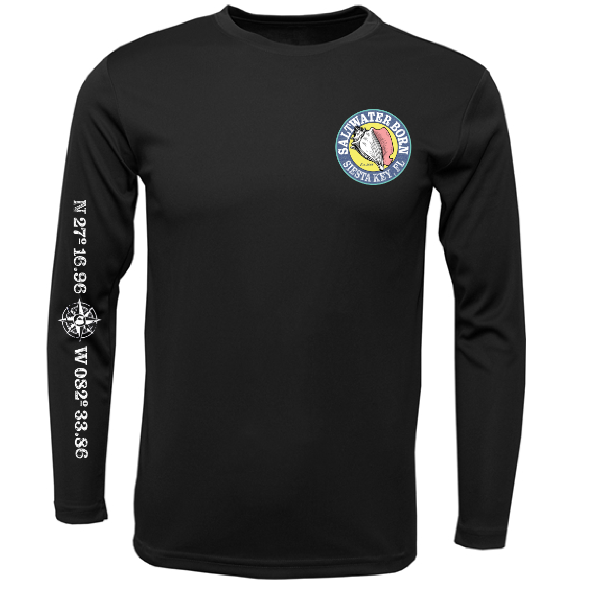 Siesta Key, FL "Surrender The Booty" Men's Long Sleeve UPF 50+ Dry-Fit Shirt