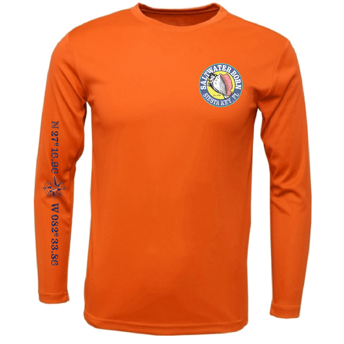 Siesta Key, FL "Surrender The Booty" Men's Long Sleeve UPF 50+ Dry-Fit Shirt