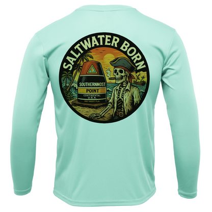 Key West, FL Pirate Men's Long Sleeve UPF 50+ Dry-Fit Shirt