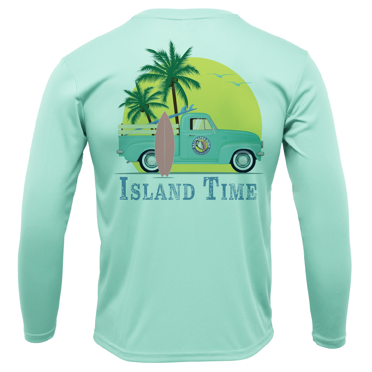 Melbourne Beach, FL Island Time Men's Long Sleeve UPF 50+ Dry-Fit Shirt