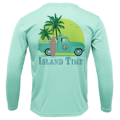 Melbourne Beach, FL Island Time Men's Long Sleeve UPF 50+ Dry-Fit Shirt