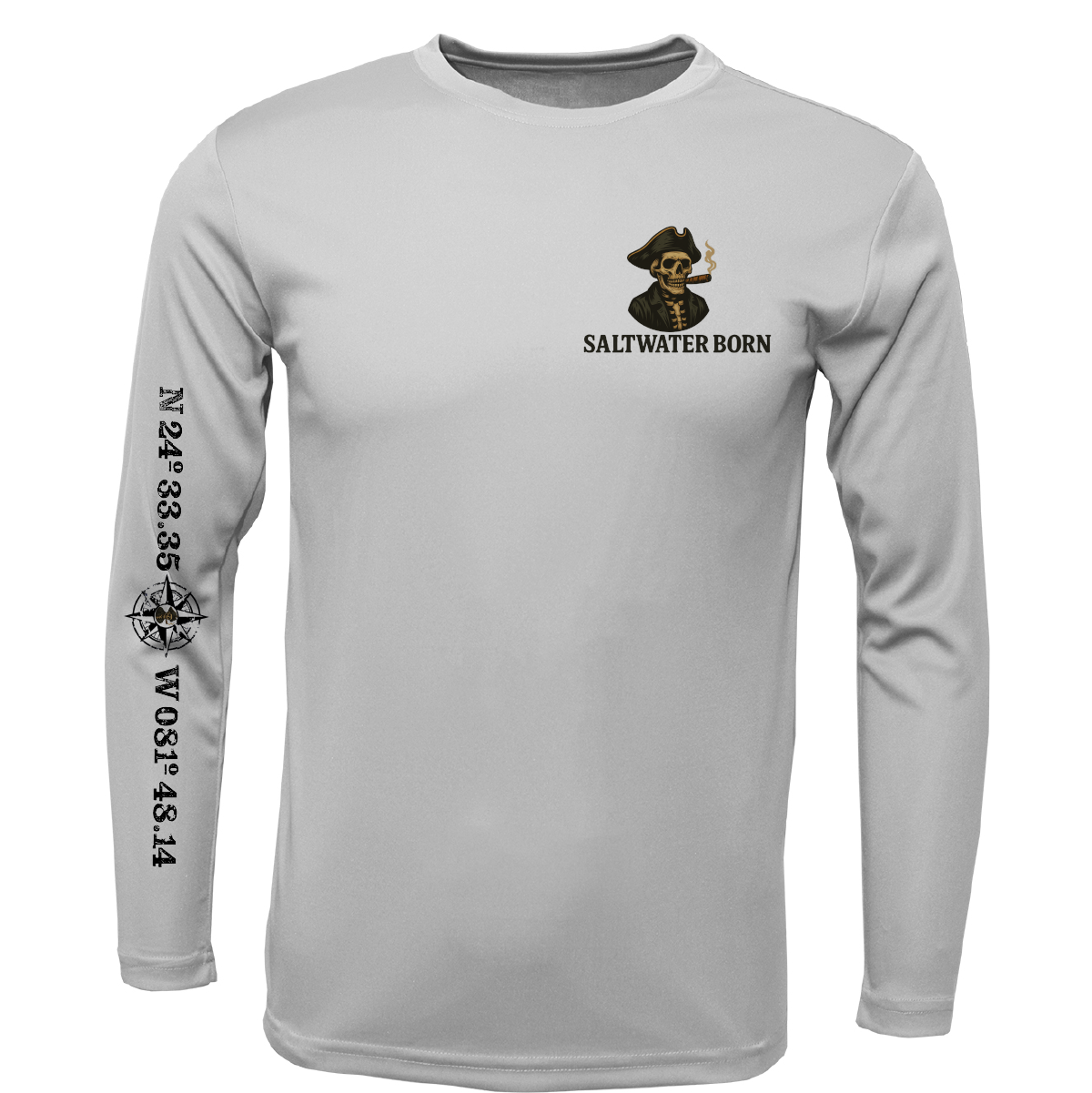 Key West, FL Pirate Men's Long Sleeve UPF 50+ Dry-Fit Shirt
