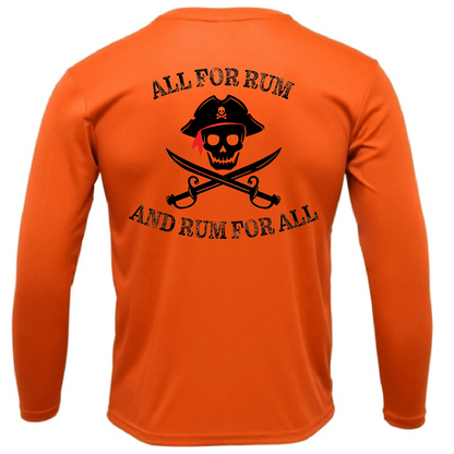 Tampa Bay, FL "All For Rum and Rum For All" Men's Long Sleeve UPF 50+ Dry-Fit Shirt