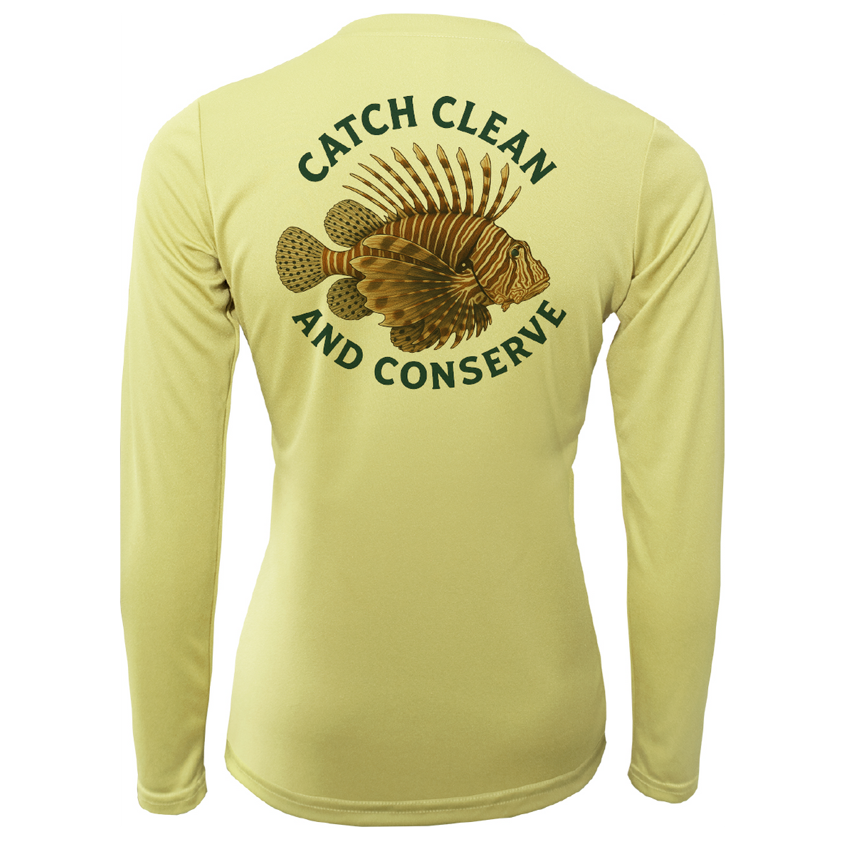 Key West, FL "Catch Clean Conserve" Lionfish Women's Long Sleeve UPF 50+ Dry-Fit Shirt
