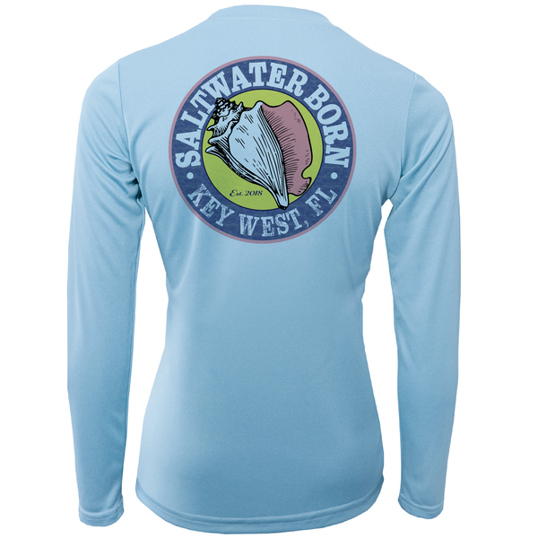Key West, FL Baby Turtles Women's Long Sleeve UPF 50+ Dry-Fit Shirt