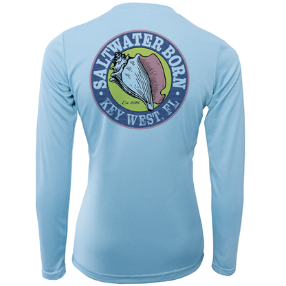 Key West, FL Baby Turtles Women's Long Sleeve UPF 50+ Dry-Fit Shirt