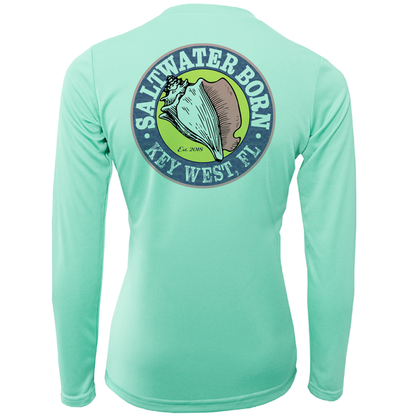 Key West, FL "Saltwater Heals Everything" Girl's Long Sleeve UPF 50+ Dry-Fit Shirt