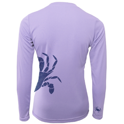 Blue Crab Wrap Women's Long Sleeve UPF 50+ Dry-Fit Shirt