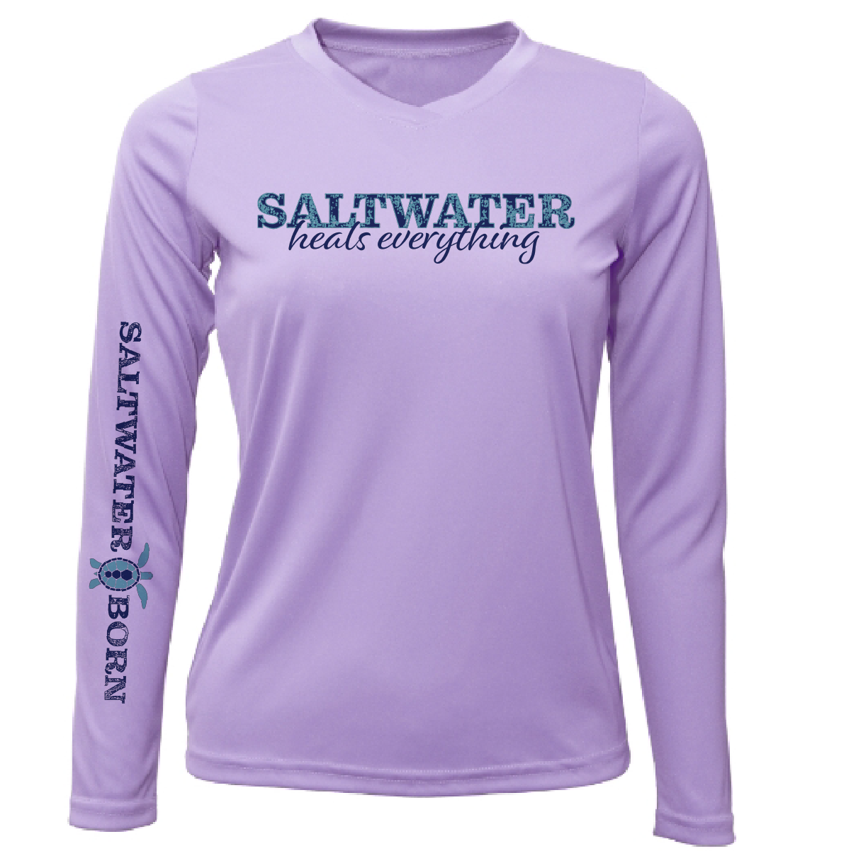 Siesta Key, FL "Saltwater Heals Everything" Women's Long Sleeve UPF 50+ Dry-Fit Shirt