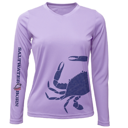 Blue Crab Wrap Women's Long Sleeve UPF 50+ Dry-Fit Shirt