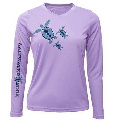 Key West, FL Baby Turtles Women's Long Sleeve UPF 50+ Dry-Fit Shirt