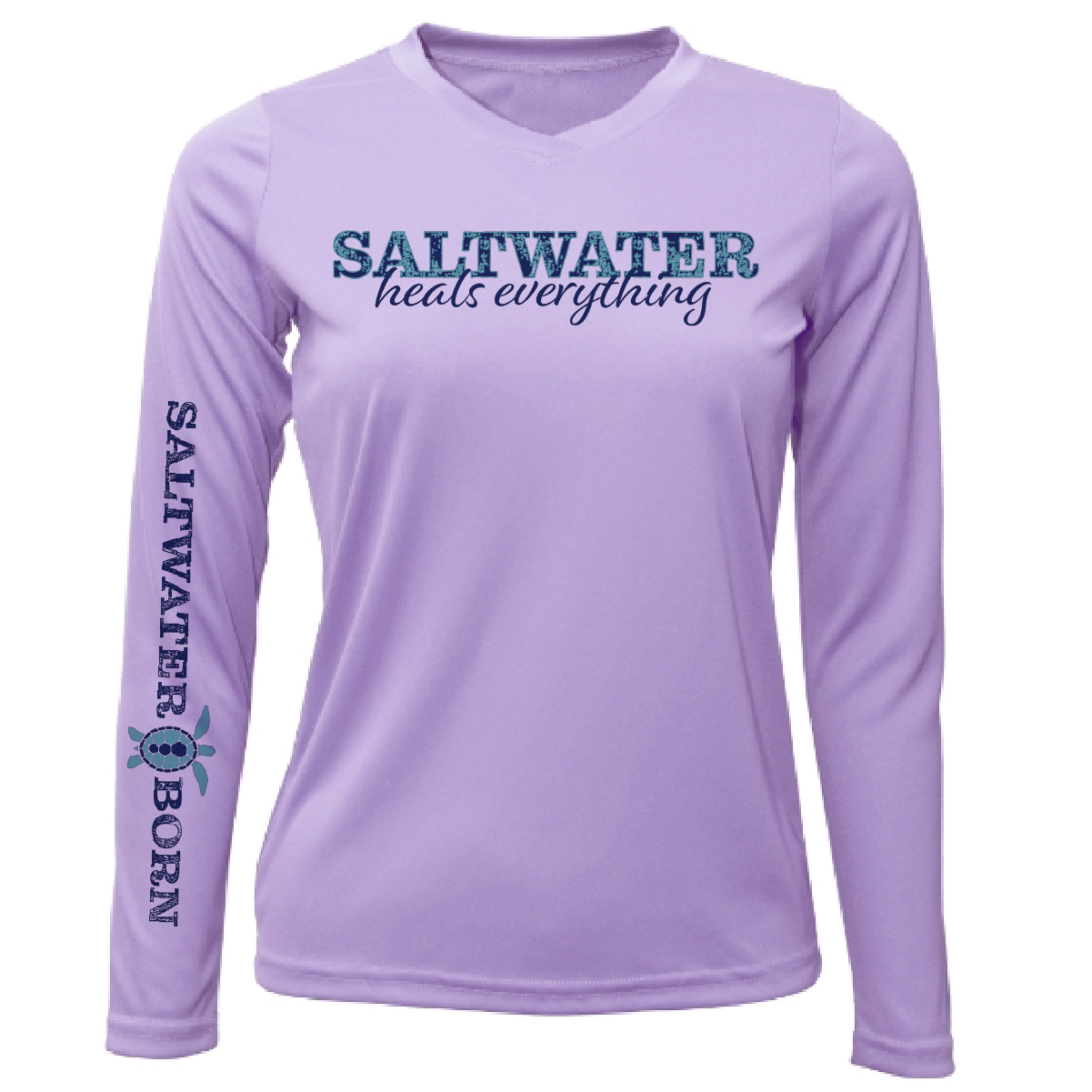 Key West, FL "Saltwater Heals Everything" Women's Long Sleeve UPF 50+ Dry-Fit Shirt