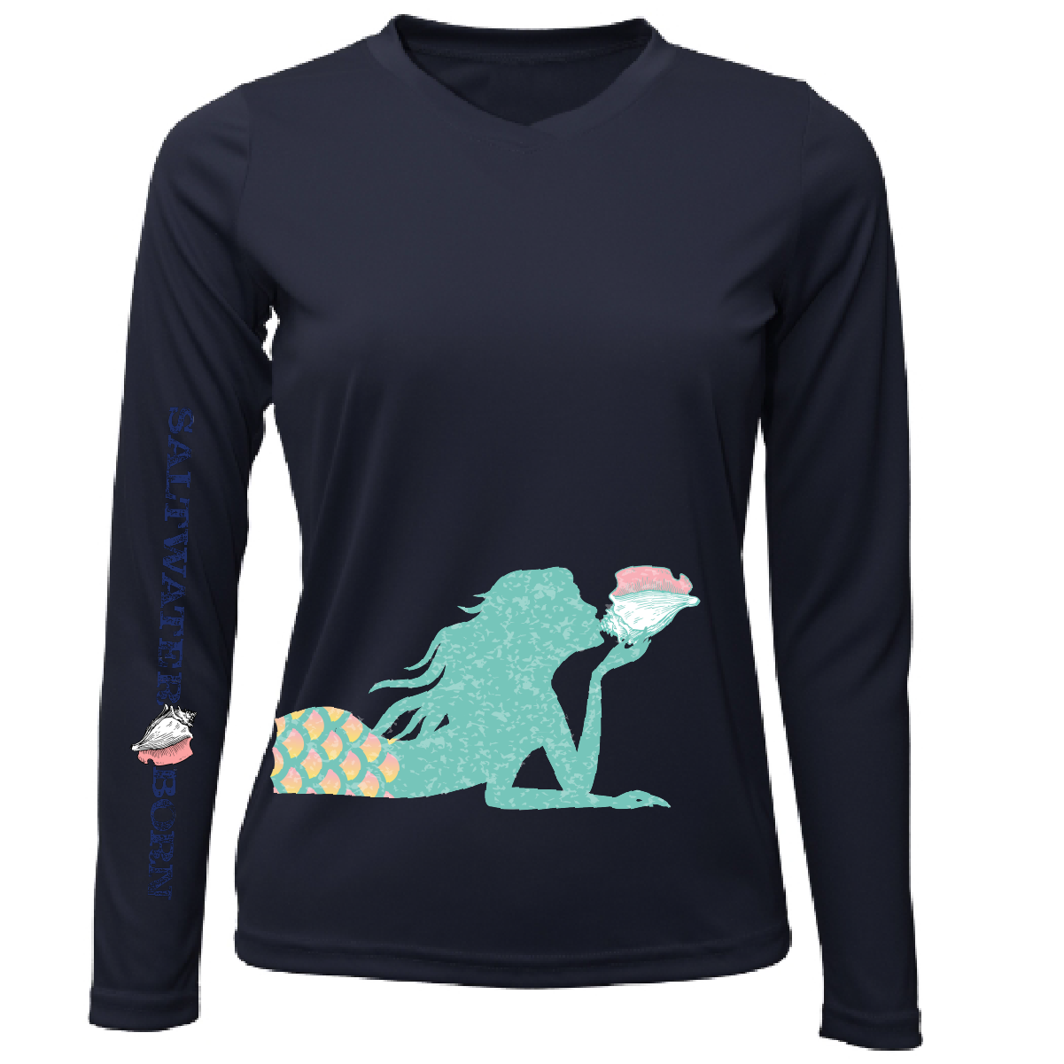 Mermaid Wrap Women's Long Sleeve UPF 50+ Dry-Fit Shirt