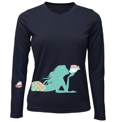 Mermaid Wrap Women's Long Sleeve UPF 50+ Dry-Fit Shirt