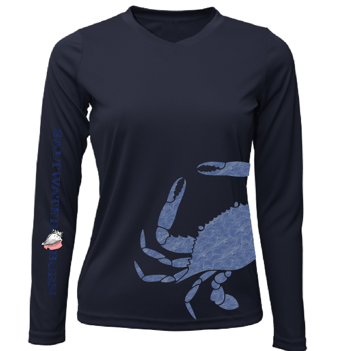Blue Crab Wrap Women's Long Sleeve UPF 50+ Dry-Fit Shirt