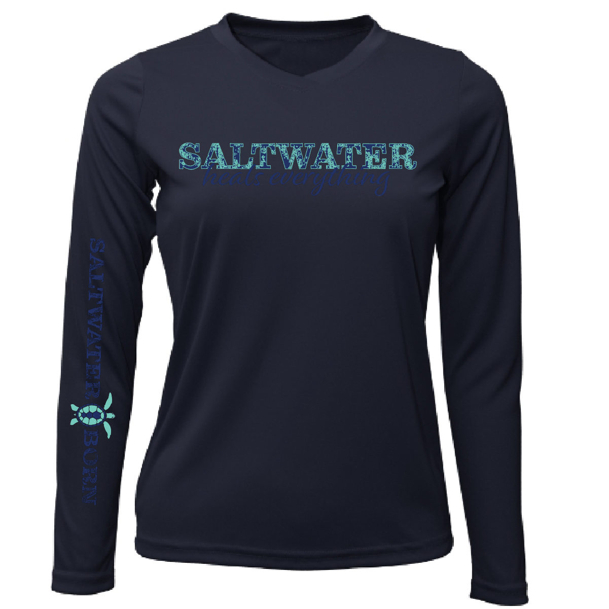 Siesta Key, FL "Saltwater Heals Everything" Women's Long Sleeve UPF 50+ Dry-Fit Shirt