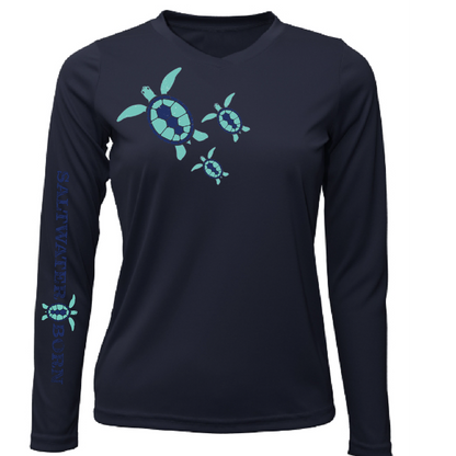 Key West, FL Baby Turtles Women's Long Sleeve UPF 50+ Dry-Fit Shirt