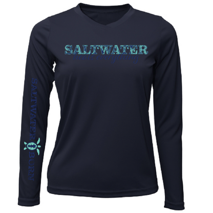 Key West, FL "Saltwater Heals Everything" Women's Long Sleeve UPF 50+ Dry-Fit Shirt