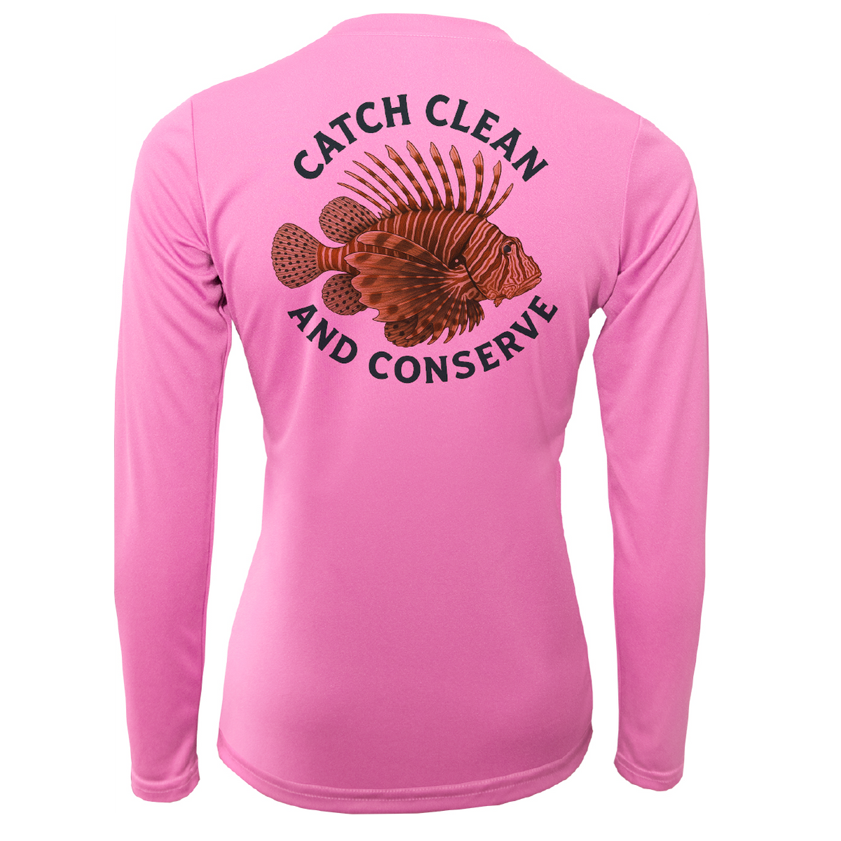 Key West, FL "Catch Clean Conserve" Lionfish Women's Long Sleeve UPF 50+ Dry-Fit Shirt