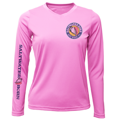 Key West, FL "Catch Clean Conserve" Lionfish Women's Long Sleeve UPF 50+ Dry-Fit Shirt