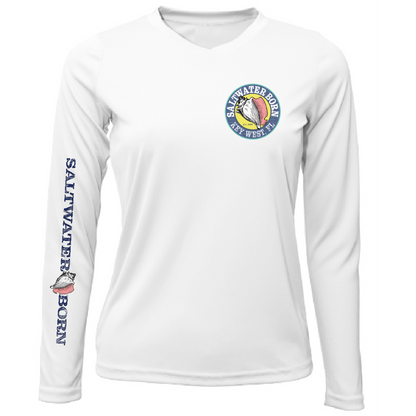 Key West, FL "Catch Clean Conserve" Lionfish Women's Long Sleeve UPF 50+ Dry-Fit Shirt