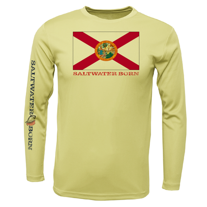 Key West, FL Florida Flag Long Sleeve UPF 50+ Dry-Fit Shirt