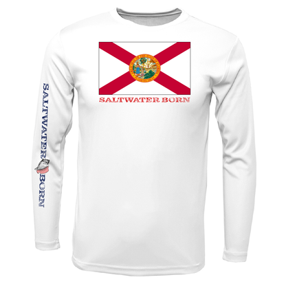 Key West, FL Flag Boy's Long Sleeve UPF 50+ Dry-Fit Shirt