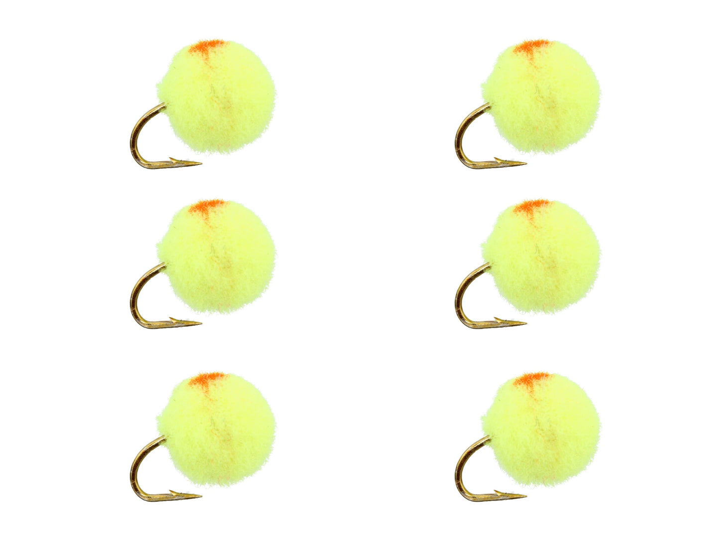 Wild Water Fly Fishing Yellow Egg with Orange Spot, Size 12 (Qty 6) | SendIt Sailing