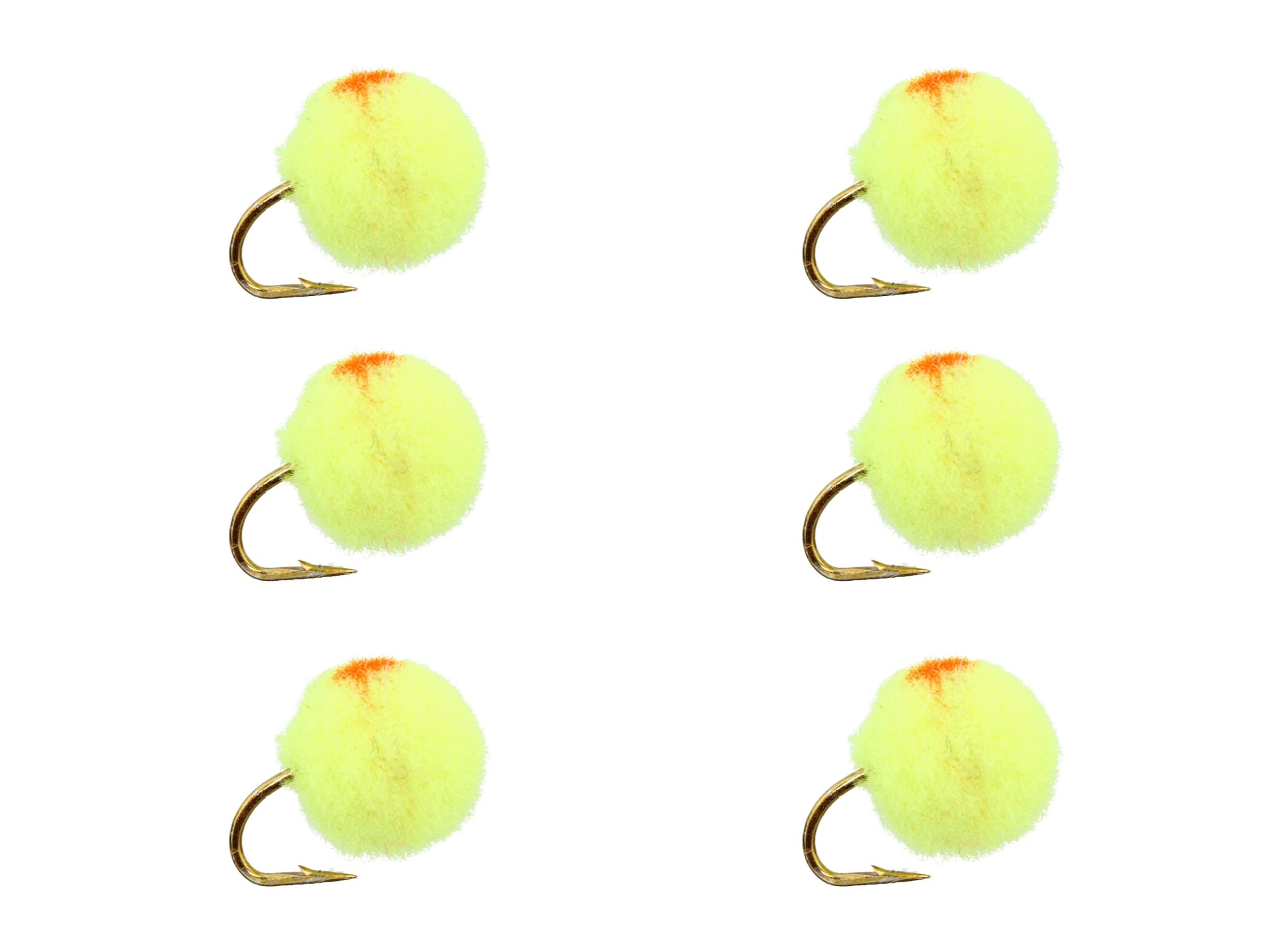 Wild Water Fly Fishing Yellow Egg with Orange Spot, Size 12 (Qty 6) | SendIt Sailing