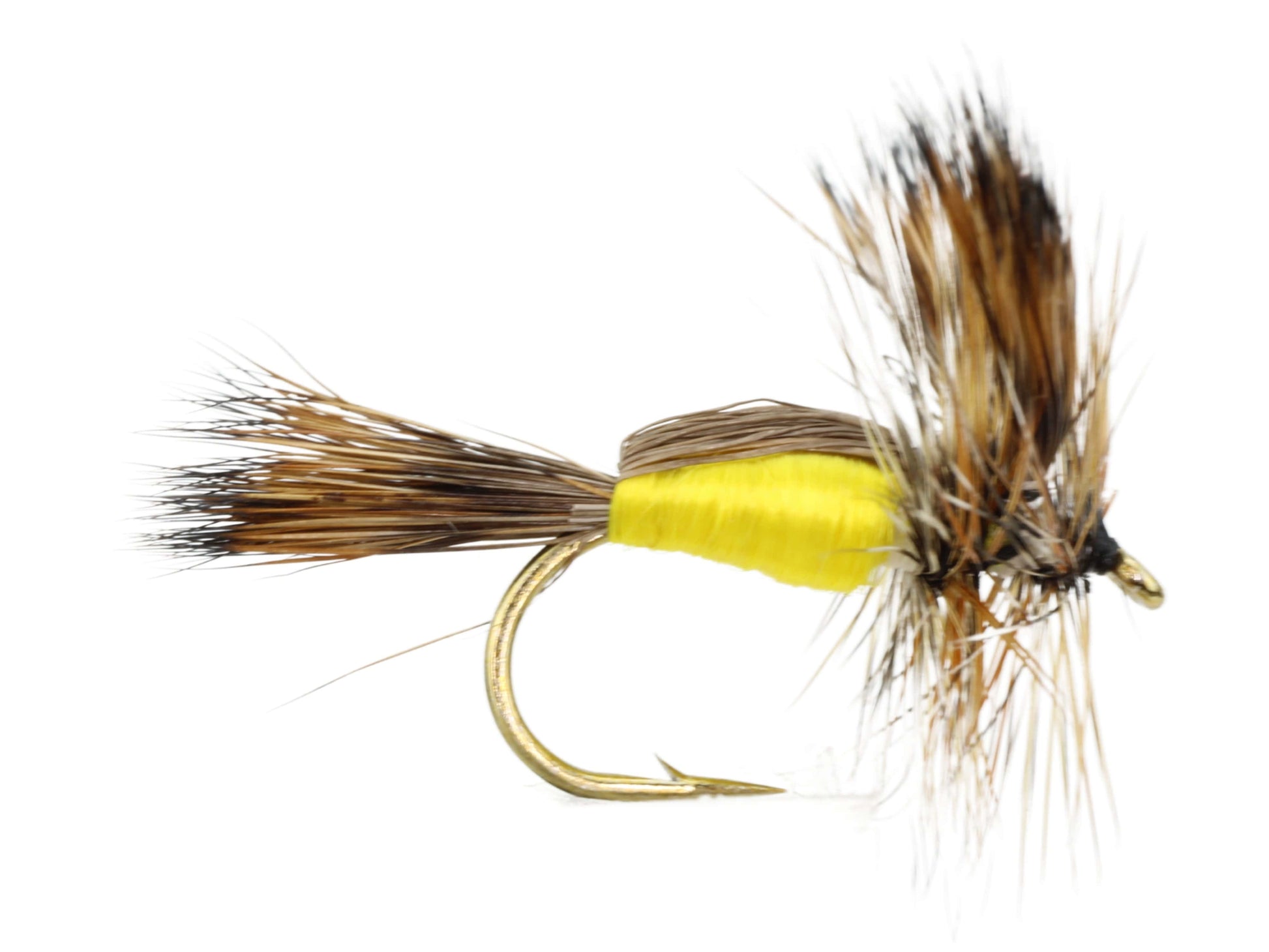 Wild Water Fly Fishing Yellow Humpy, Size 10 (Qty 6) | SendIt Sailing