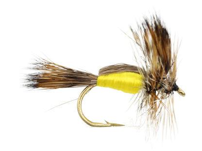 Wild Water Fly Fishing Yellow Humpy, Size 10 (Qty 6) | SendIt Sailing