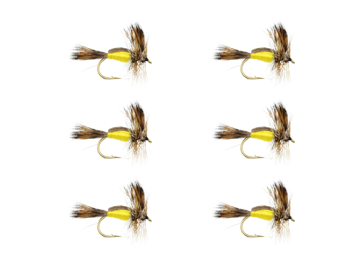 Wild Water Fly Fishing Yellow Humpy, Size 10 (Qty 6) | SendIt Sailing