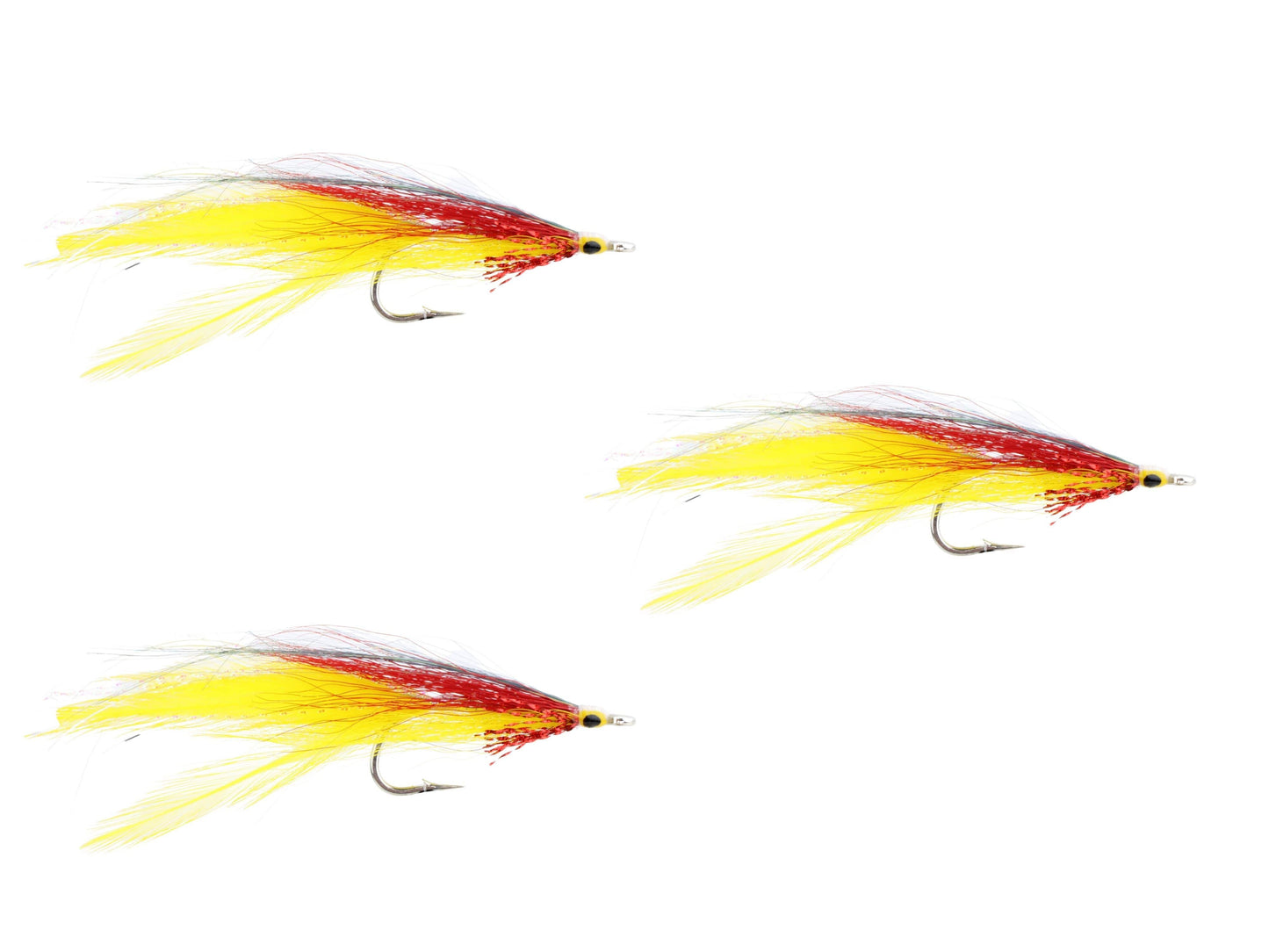 Wild Water Fly Fishing Yellow and Red Deceiver, size 2/0 (Qty 3) | SendIt Sailing