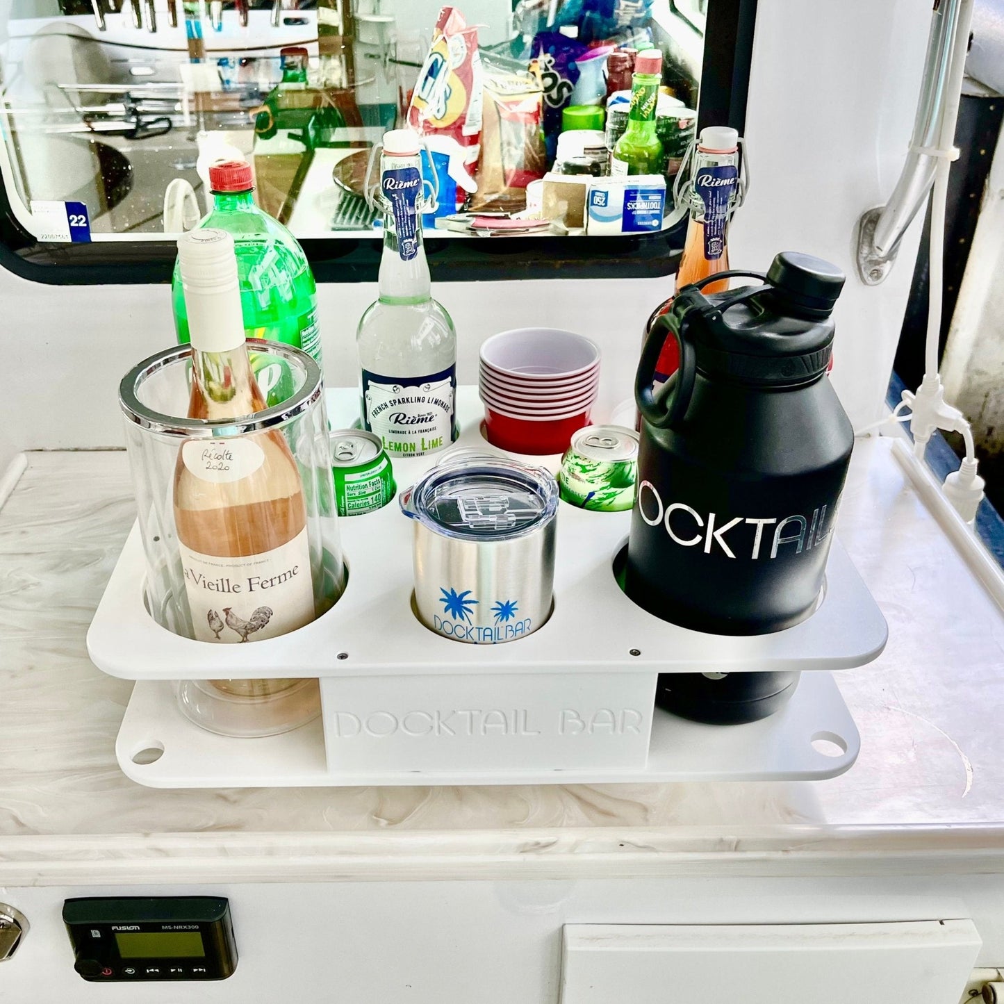 Docktail Boat Table Caddy with 2 SeaSucker Vacuum Mounts - Choose Your Color