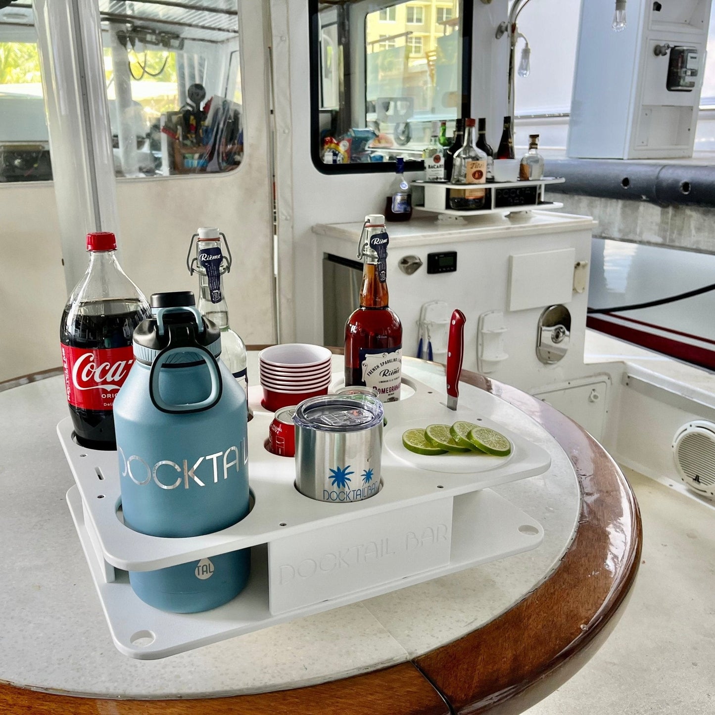 Docktail Boat Table Caddy with 2 SeaSucker Vacuum Mounts - Choose Your Color