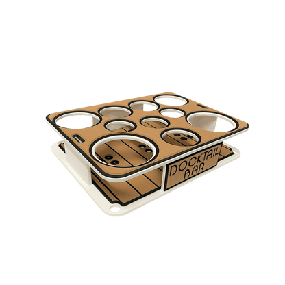 Docktail Boat Table Caddy with Pontoon Boat Rail Mount