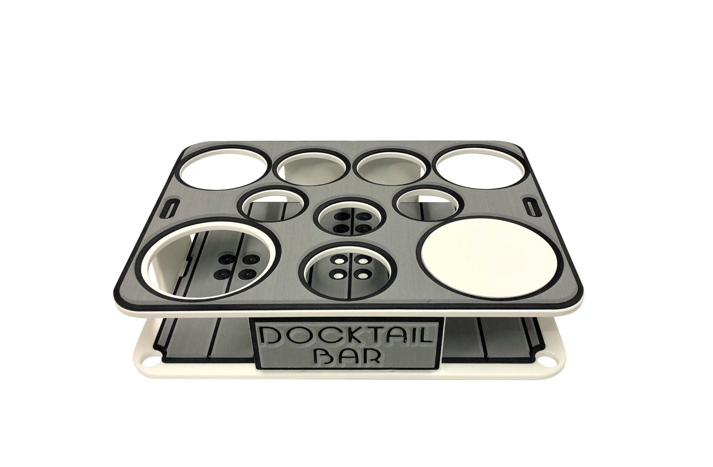 Docktail Boat Table Caddy with Pontoon Boat Rail Mount