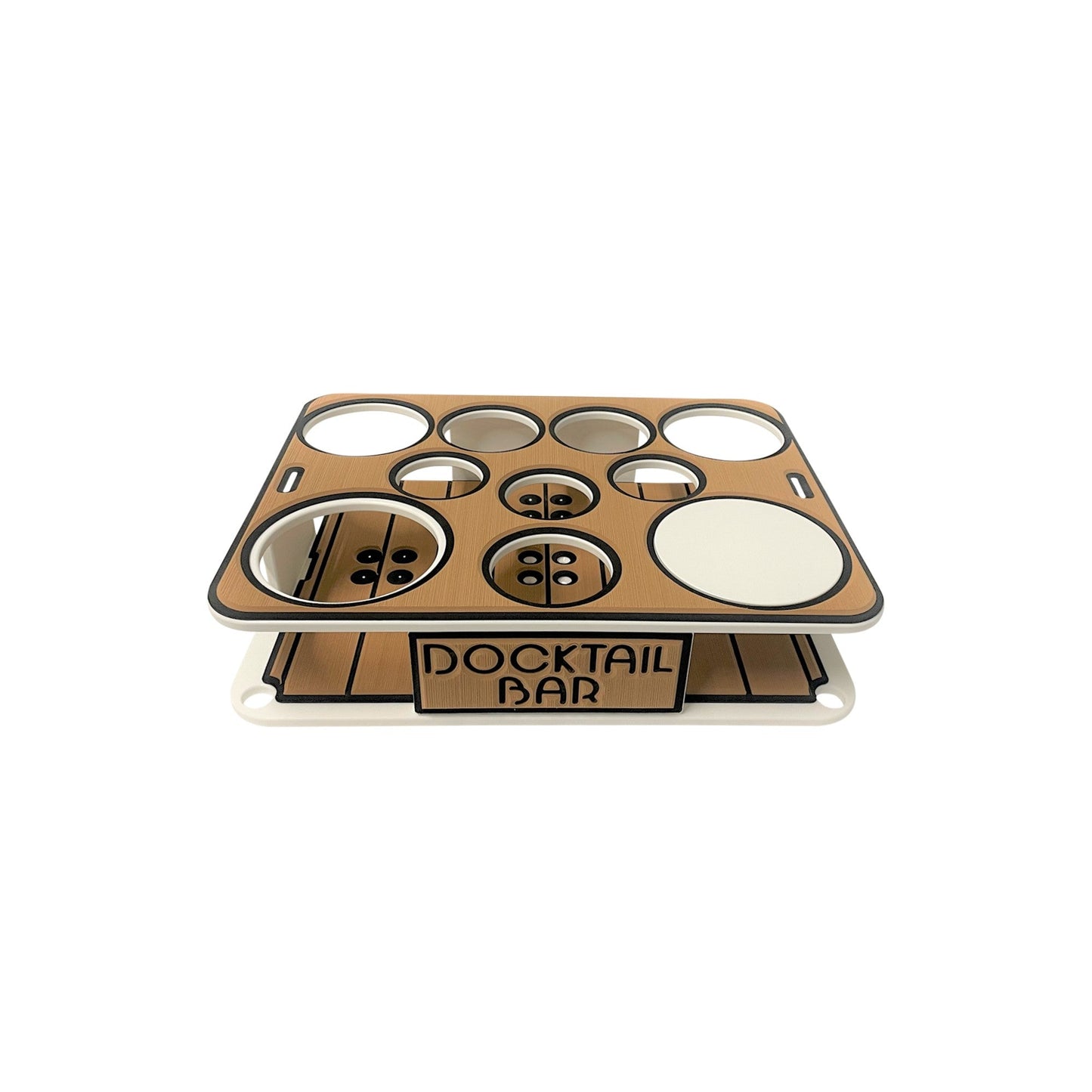 Docktail Boat Table Caddy with Pontoon Boat Rail Mount