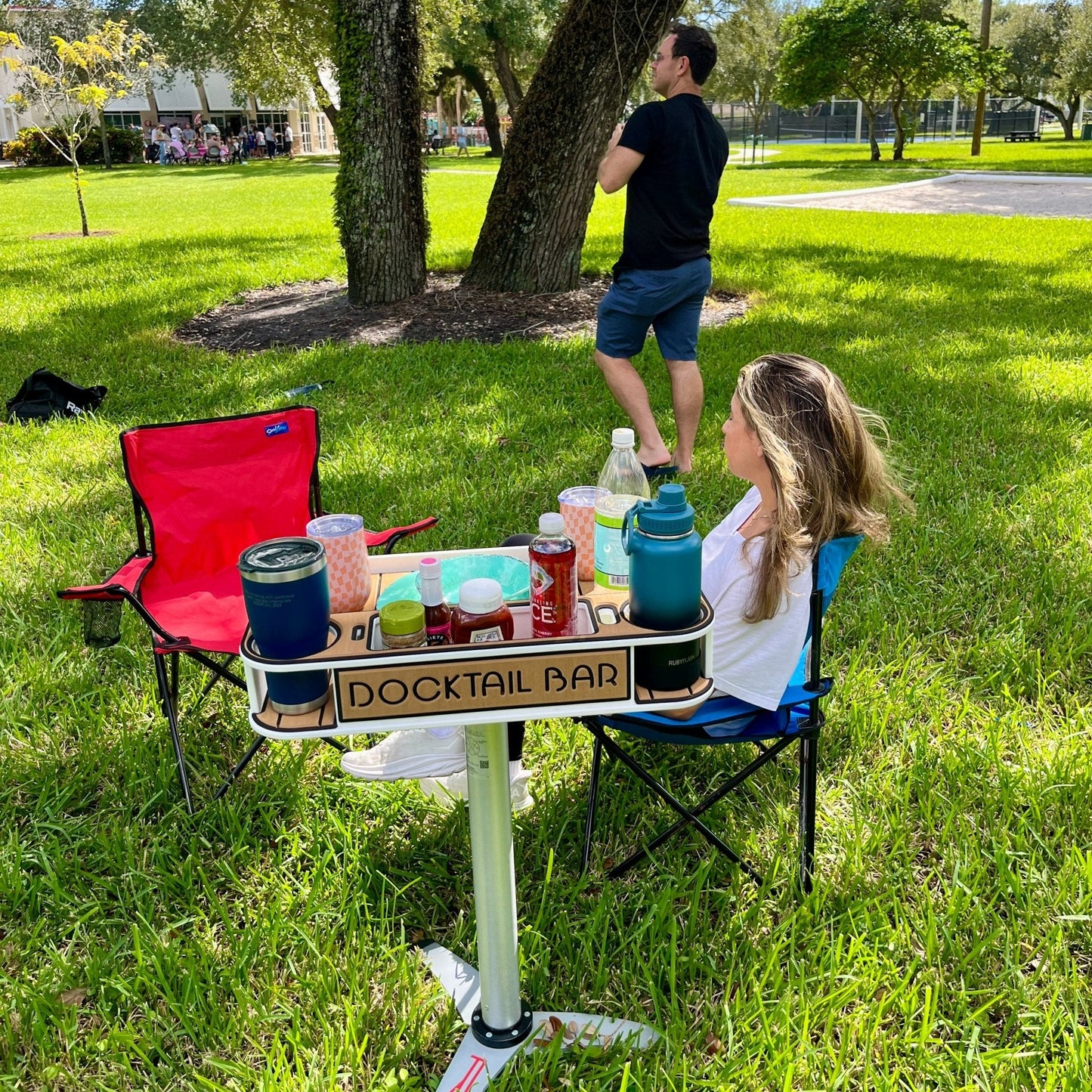 Docktail Boondocking Table - For Camping, RV's, Tailgating, Poolside, and Grill Prep