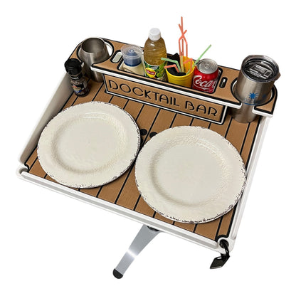 Docktail Boondocking Table - For Camping, RV's, Tailgating, Poolside, and Grill Prep