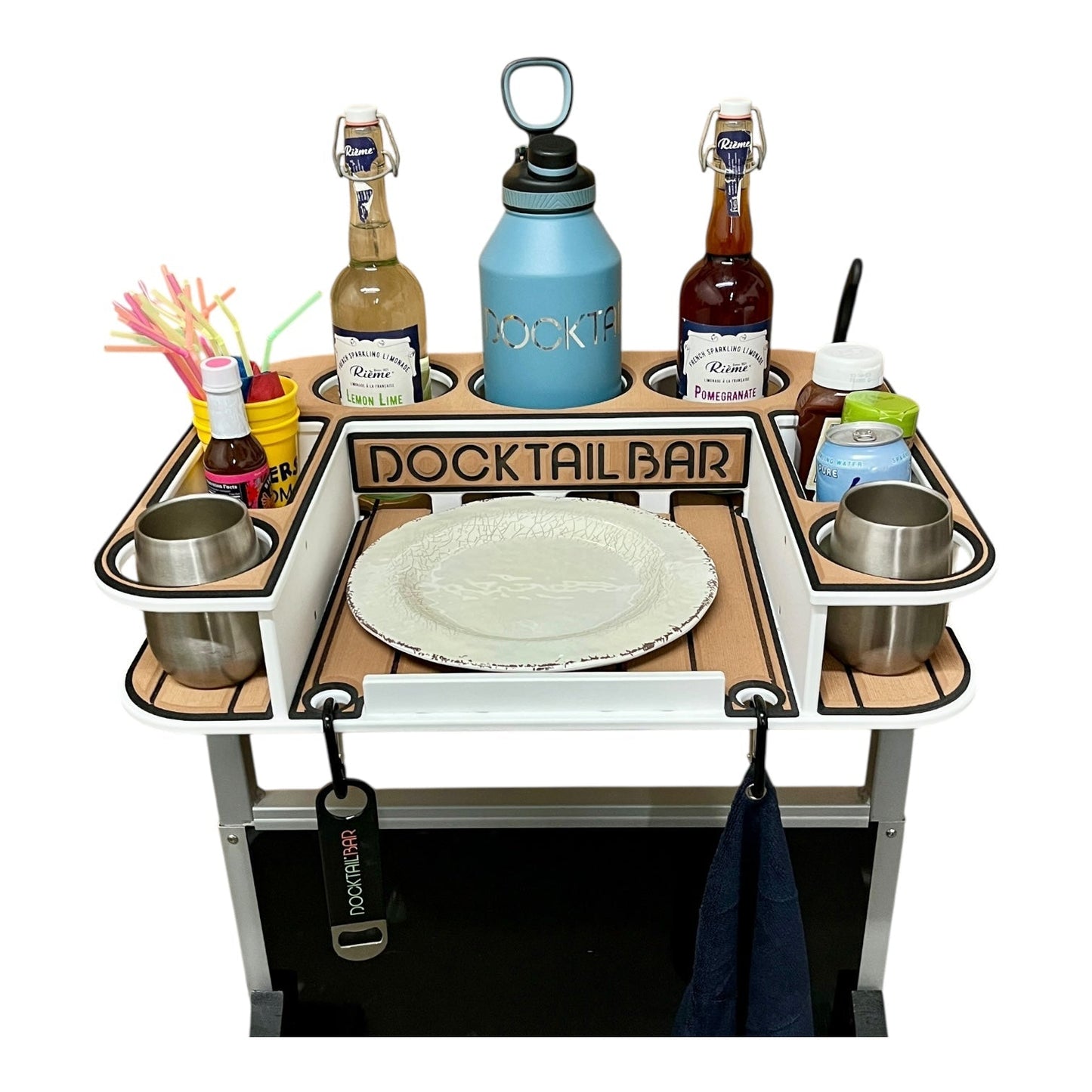 Docktail Butler with Pontoon Rail Mount