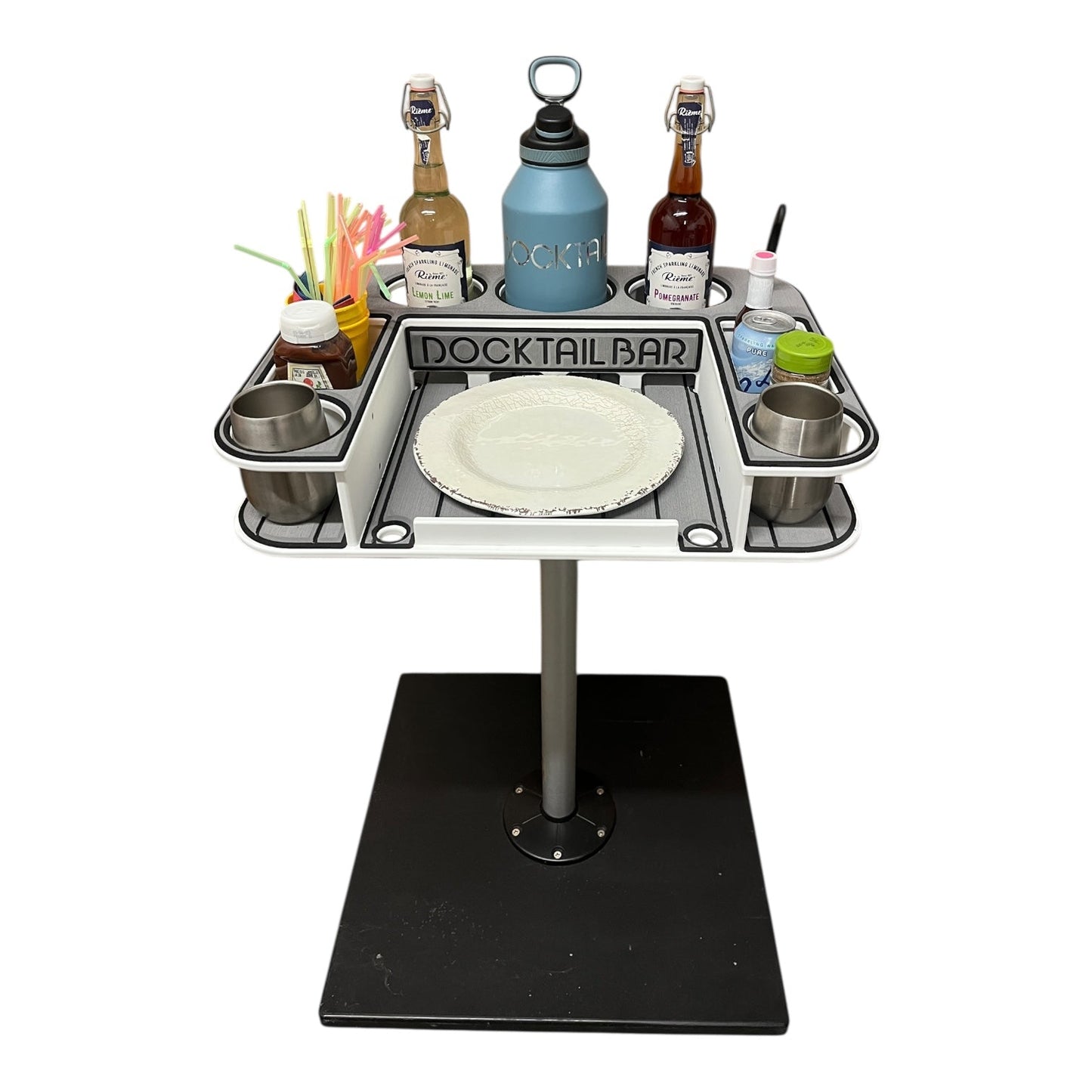 Docktail Butler Boat Table with Pedestal Table Attachment Options