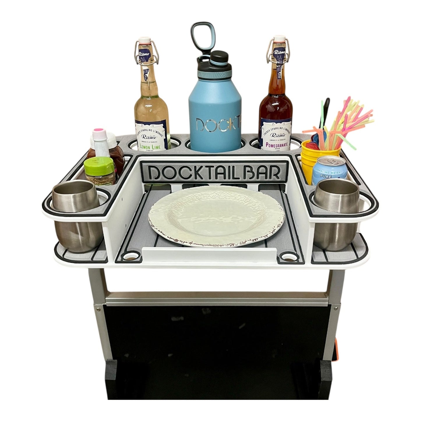 Docktail Butler with Pontoon Rail Mount