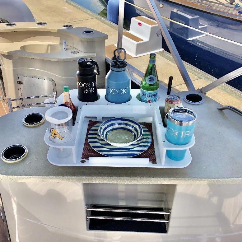 Docktail Butler Boat Table with 2 SeaSucker Vacuum Mounts - Perfect for Smooth Flat Surface Locations