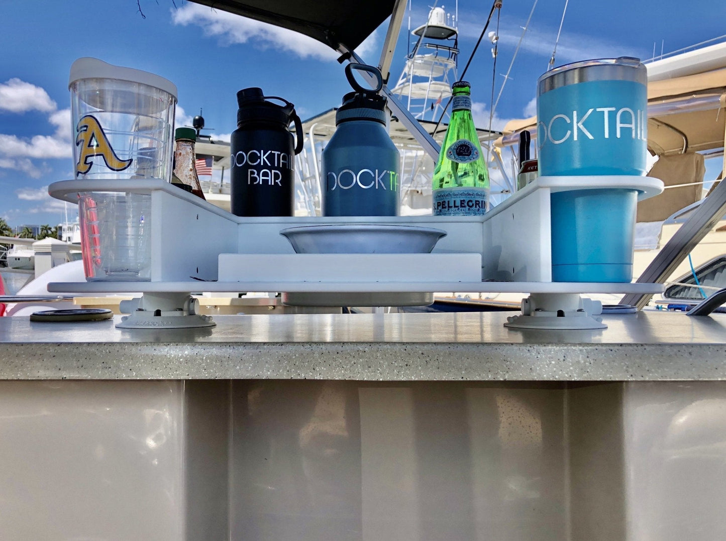 Docktail Butler Boat Table with 2 SeaSucker Vacuum Mounts - Perfect for Smooth Flat Surface Locations