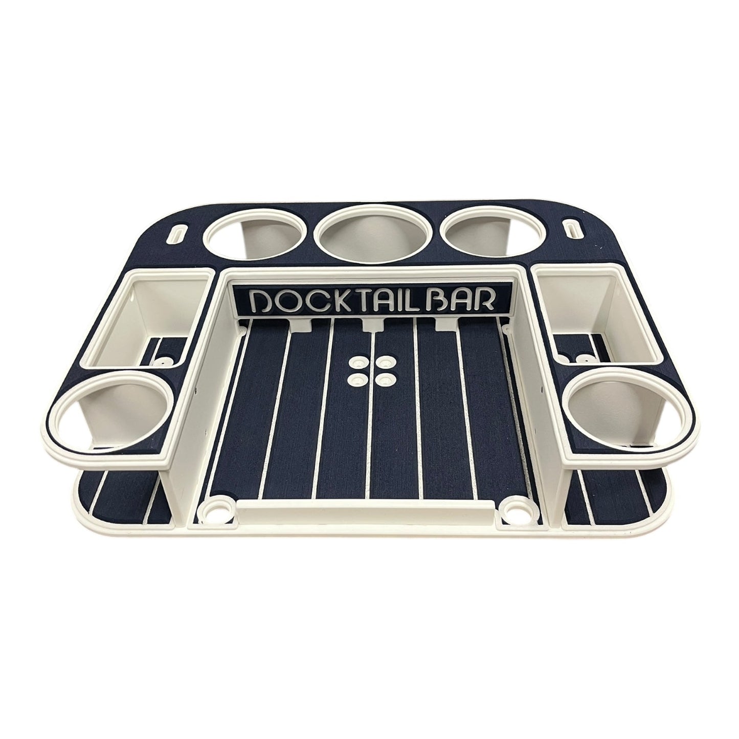 Docktail Butler Boat Table with Adjustable Rod Holder Mount