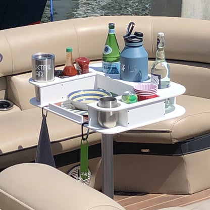 Docktail Butler Boat Table with Pedestal Table Attachment Options